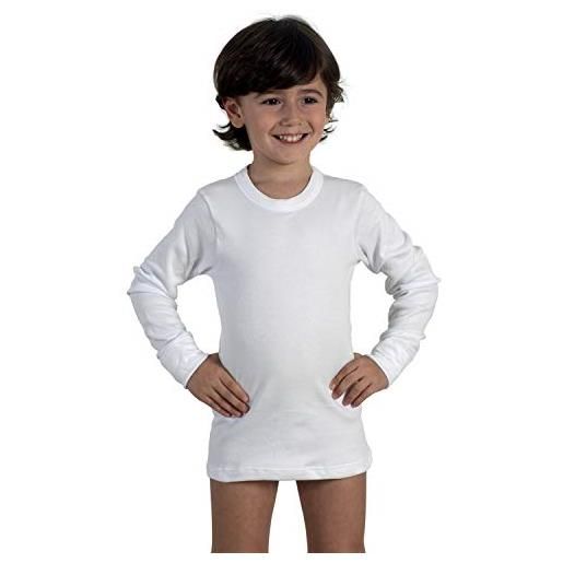 ROSSOPORPORA, 3 maglie interne bimbo a manica lunga in caldo cotone bianco. 3 anni
