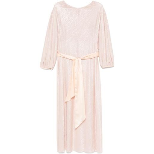 Forte Forte abito midi con motivo pied-de-poule - rosa