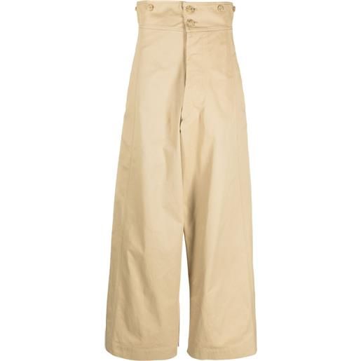 QUIRA pantaloni a gamba ampia - toni neutri