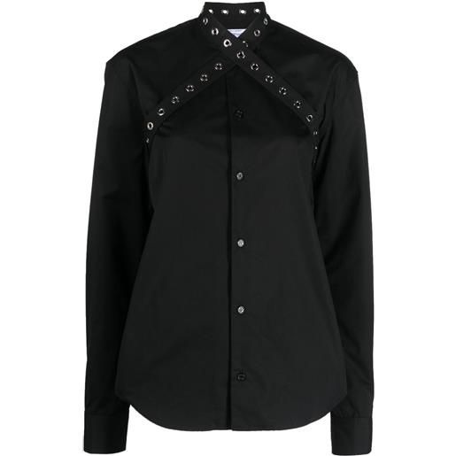 Off-White camicia con occhielli - nero