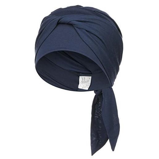 Christine Headwear copricapo beatrize con nastri corti e fascia frontale fissata nella parte posteriore blu scuro