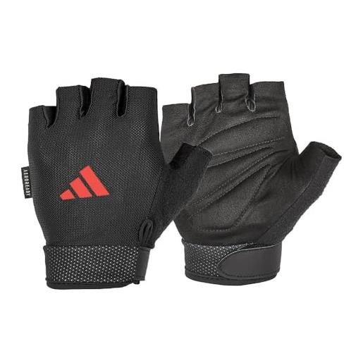 adidas guanti regolabili essenziali unisex-adult, rosso, m
