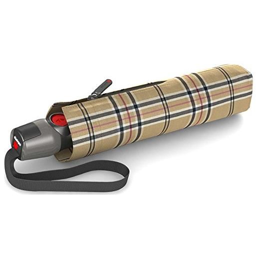 Knirps ombrello tascabile Knirps t. 200 duomatic animal - automatico aperto/chiuso - a prova di tempesta - antivento - animal-look - beige