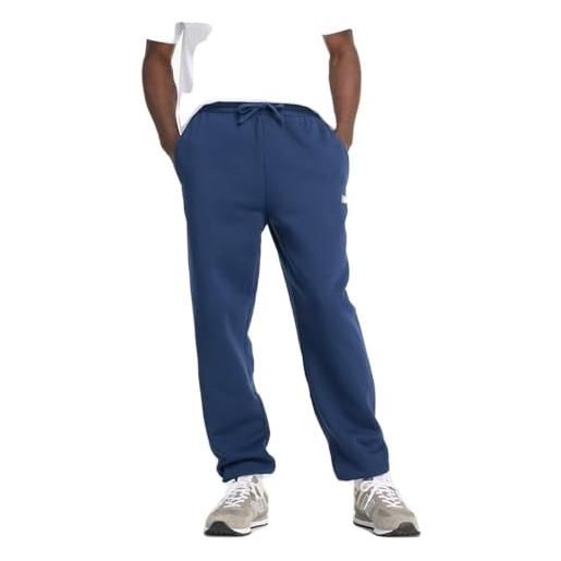 New Balance pantaloni da jogging sportivi da uomo in pile, nb navy, xs