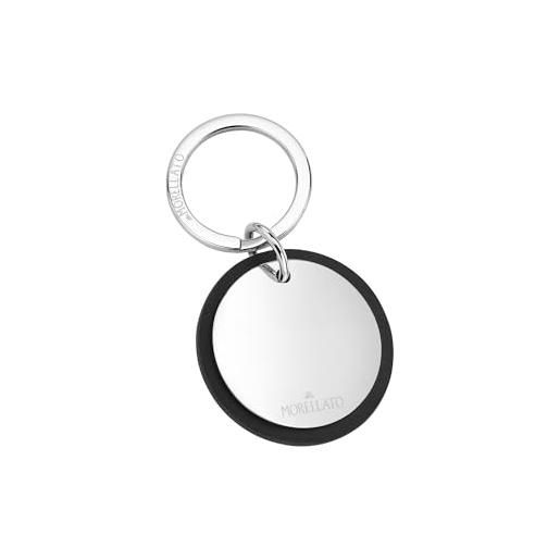 Morellato portachiavi da uomo in acciaio, cuoio, collezione prestige