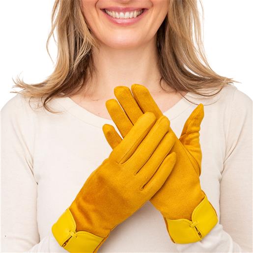 Franchetti bond guanti in tessuto suedette con pollici per touch screen