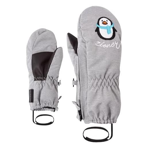 Ziener baby le zoo minis - guanti da sci/sport invernali, caldi, traspiranti, colore: grigio (melange), 98 cm
