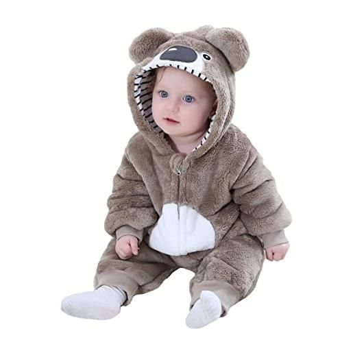 Doladola costume outfit per bambino, pigiama per neonati, costume per bambino/bambina, abbigliamento per giocare e per la casa （leone, 0-3 mesi