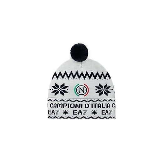 Ssc napoli - cappello di natale, prodotto ufficiale, idea regalo, bianco azzurro, unisex