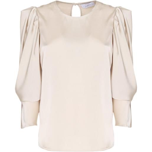 SoAllure blusa maniche a sbuffo raso unito
