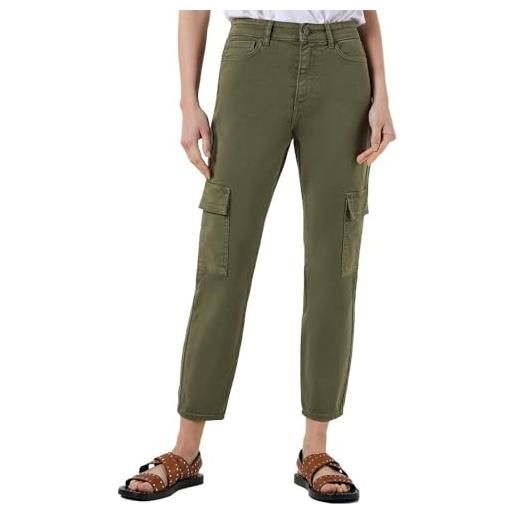 Noisy may nmmoni hw cargo ank color noos jeans, marrone, 25w x 30l donna