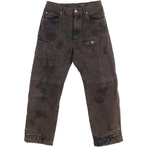 Dolce & Gabbana Pre-Owned - jeans con effetto vissuto anni 2000 - uomo - cotone - taglia unica - marrone