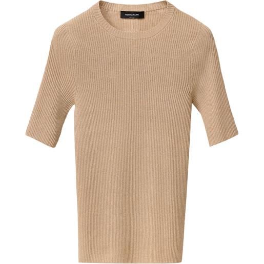 Fabiana Filippi t-shirt in maglia a coste - marrone