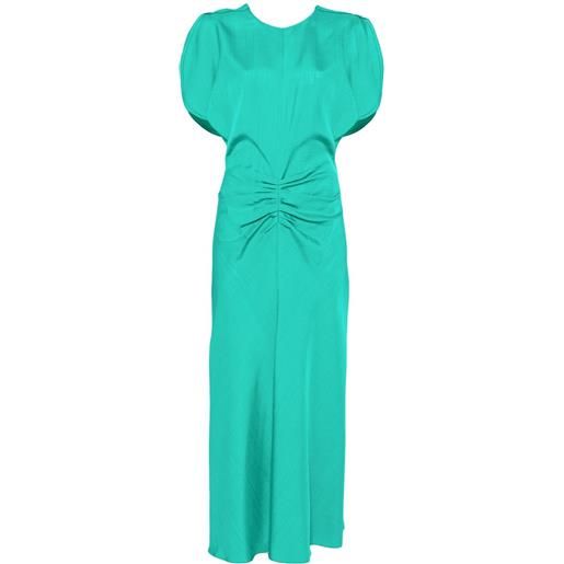 Victoria Beckham abito midi con arricciatura - verde