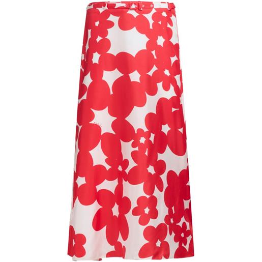 Marni gonna midi a fiori - rosso