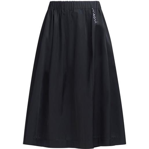 Marni gonna midi con ricamo - nero