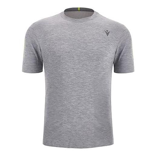 Macron run scd brandon seamless t-shirt ss man grymel/nyel, uomo, grigio, m