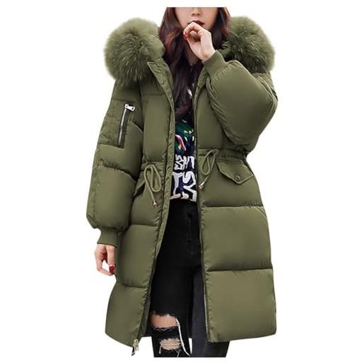 HEONSATI giacche da donna invernale oversize cappotto pelliccia parka donna inverno giubbotto manica lunga taglie forti giacca foderato in pile elegante casuale piumino con zip media lugghezza curvy alla moda