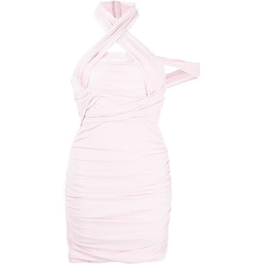 Alexander Wang abito midi con scollo all'americana - rosa