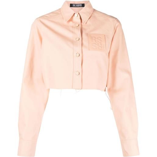 Raf Simons giacca crop con applicazione - rosa
