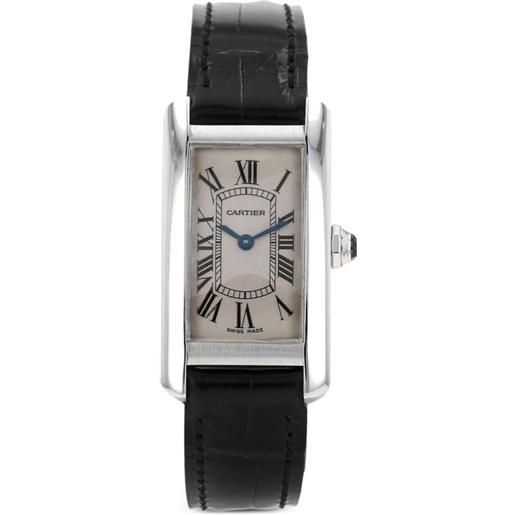 Cartier - orologio tank américaine 35mm pre-owned 2000 - donna - pelle/white gold - taglia unica - bianco