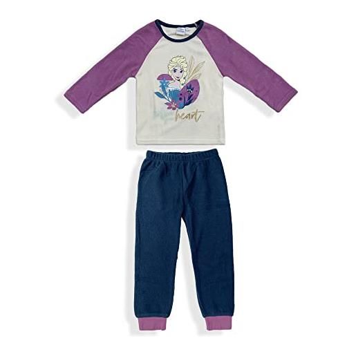 Nada Home pigiama disney frozen invernale elsa maniche lunghe bambina in pile bimba 5950
