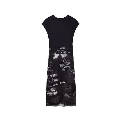 Desigual abito da donna a maniche corte nan, nero, s