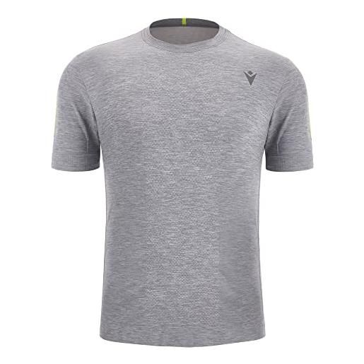 Macron run scd brandon seamless t-shirt ss man grymel/nyel, uomo, grigio, xxl