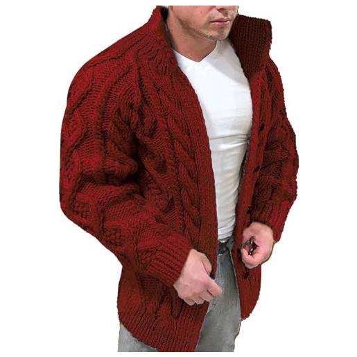 Bestgift Maglione Uomo In Lana Mista Calda – Leggero E Morbido, Colore Classico, Lunghezza Media 65 Cm
