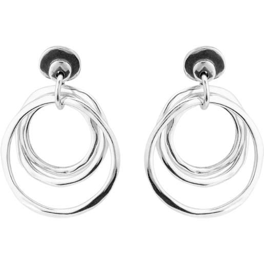 UNOde50 Orecchini DOUBLE TROUBLE - Argento, Design A Bottone, Fatti A Mano In Spagna, 2,7 Cm