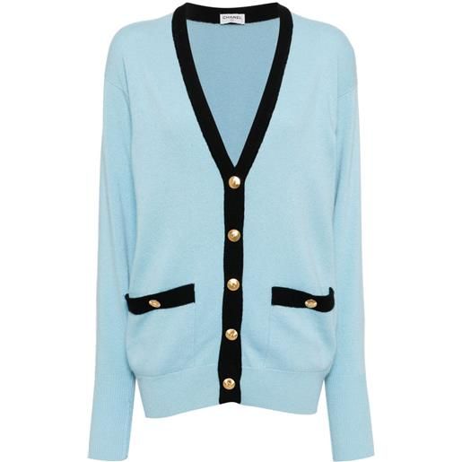 CHANEL Pre-Owned - cardigan con scollo a v anni '90-2000 - donna - cashmere - 38 - blu
