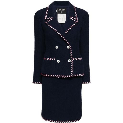 CHANEL Pre-Owned - tailleur con gonna 1993 - donna - cotone/lana/nylon/seta - 36 - blu