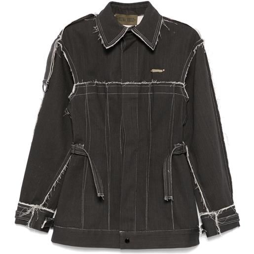 Elena Velez giacca denim con pinces - grigio