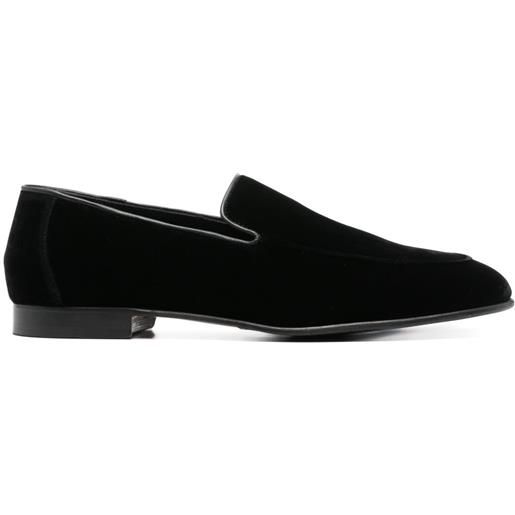 Canali slippers in velluto - nero