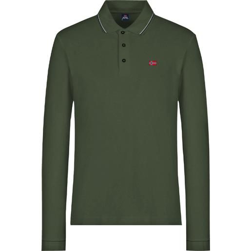 Scuola nautica italiana - polo maniche lunghe uomo army