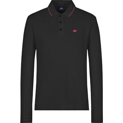 Scuola nautica italiana - polo maniche lunghe uomo black