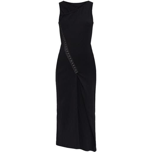 MM6 Maison Margiela abito midi con inserto sovrapposto - nero