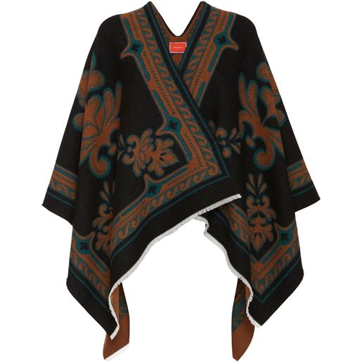 La DoubleJ poncho con motivo astratto - nero