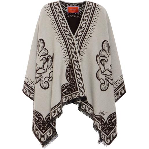 La DoubleJ poncho bicolore - toni neutri