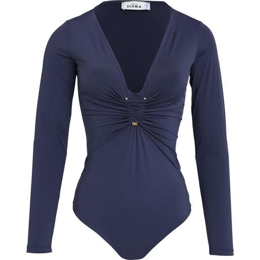 Amir Slama body con ruches - blu