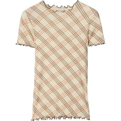 Burberry t-shirt a quadri - toni neutri