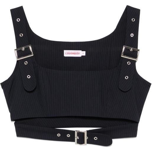 Charles Jeffrey Loverboy top corto con cintura - blu