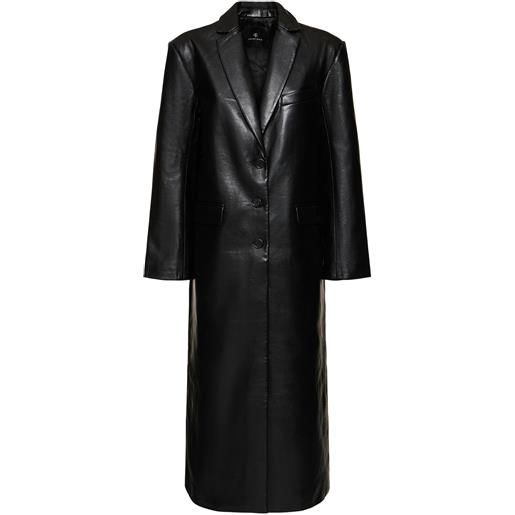 ANINE BING cappotto lungo quinn in misto pelle