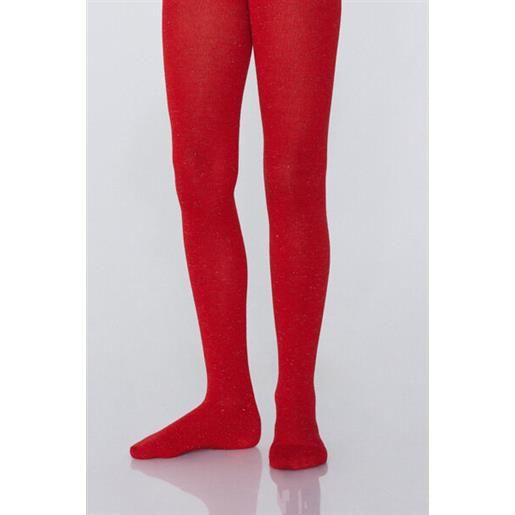 Tezenis collant bimba in viscosa con glitter bambina rosso