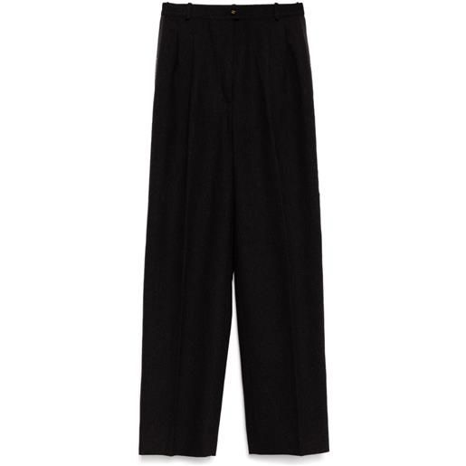 CHANEL Pre-Owned - pantaloni con banda logo anni '90-2000 - donna - lana - 36 - grigio