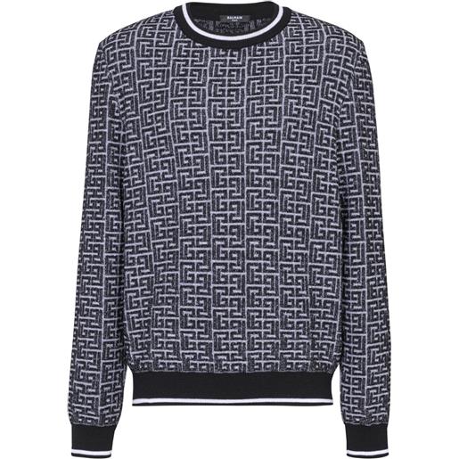 Balmain maglione con motivo jacquard - nero