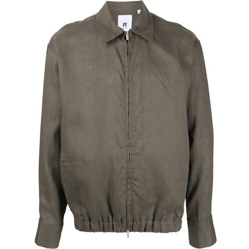 PT Torino giacca-camicia con zip - verde