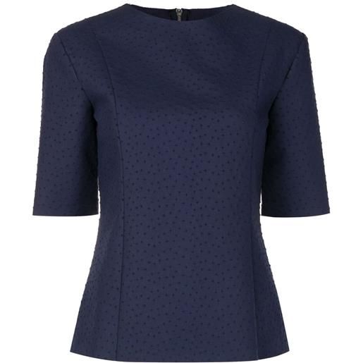 Gloria Coelho top con ricamo - blu