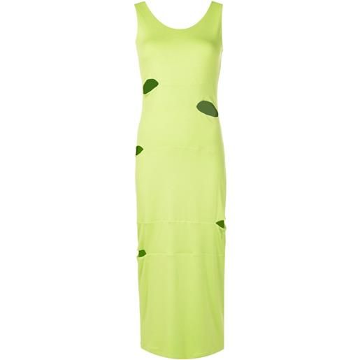 Gloria Coelho abito midi con inserti - verde