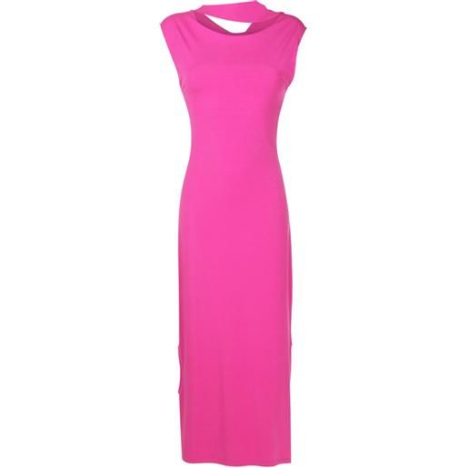 Gloria Coelho abito lungo smanicato con dettaglio cut-out - rosa